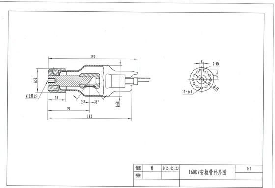 160KVp 2mA ống tia X cho hệ thống kiểm tra kiểm tra sân bay an toàn 190x182x Diameter Dia52mm