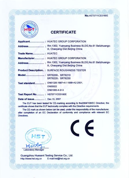 Trung Quốc HUATEC GROUP CORPORATION Chứng chỉ